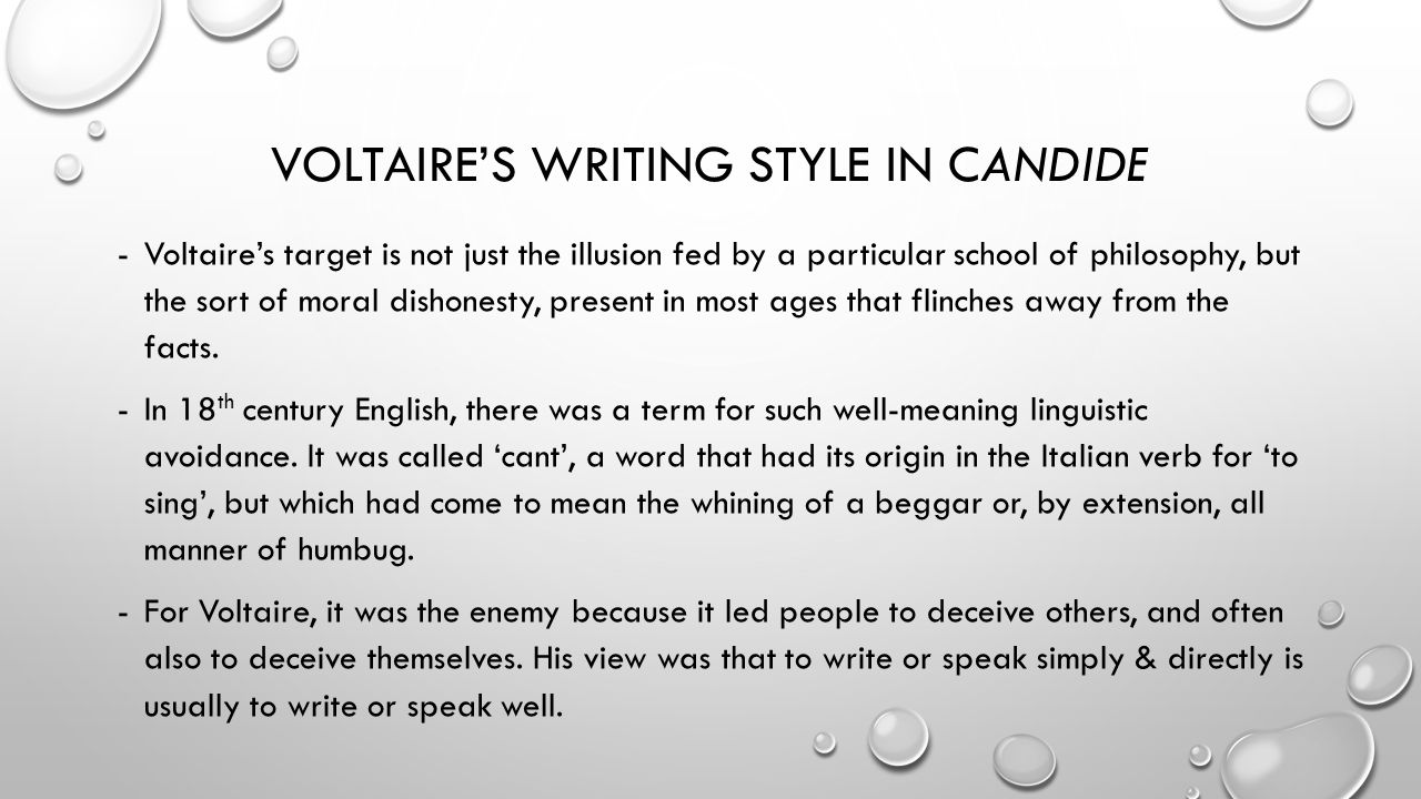 Analysis of Voltaire’s philosophy in Candide Essay Sample